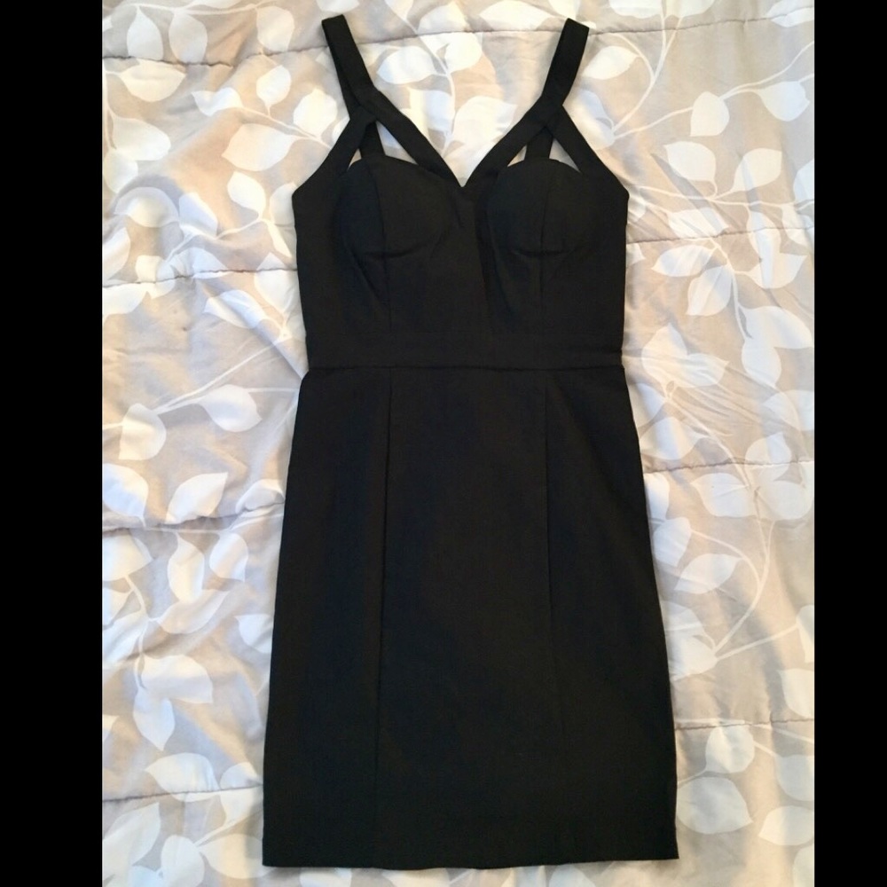 NWT. Black Bustier Mini Dress. Size Small